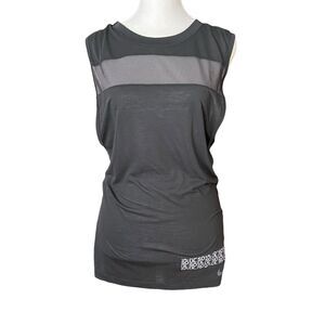 Nike x Soul Cycle XS Muscle Tee Black Tank Top Open Back Mesh Workout